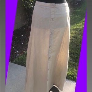 AVENUE Beige linen Maxi Skirt